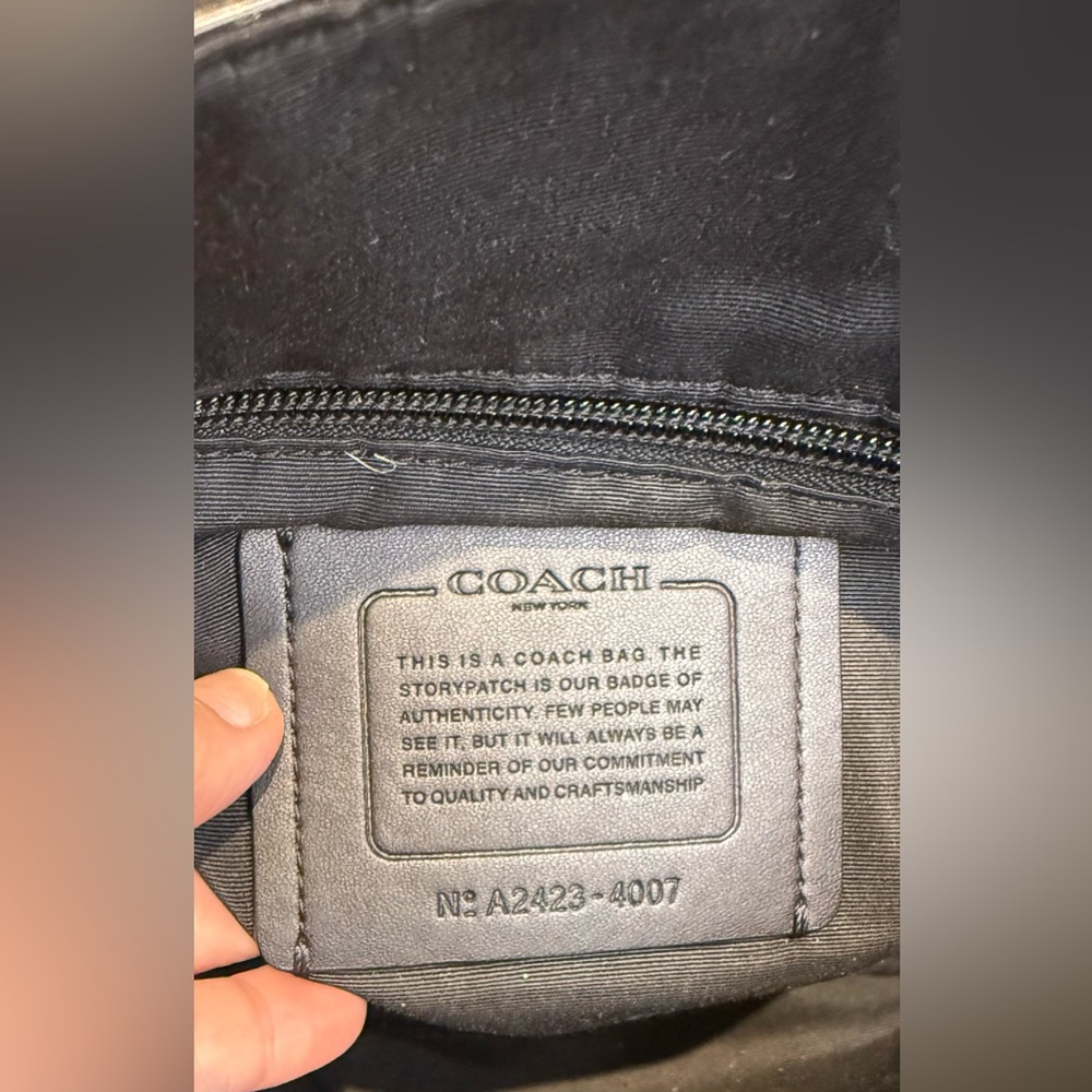 Coach Houston Map Bag, Black Pebble Leather Messenger Bag 2024 4007 - Picture 8 of 9